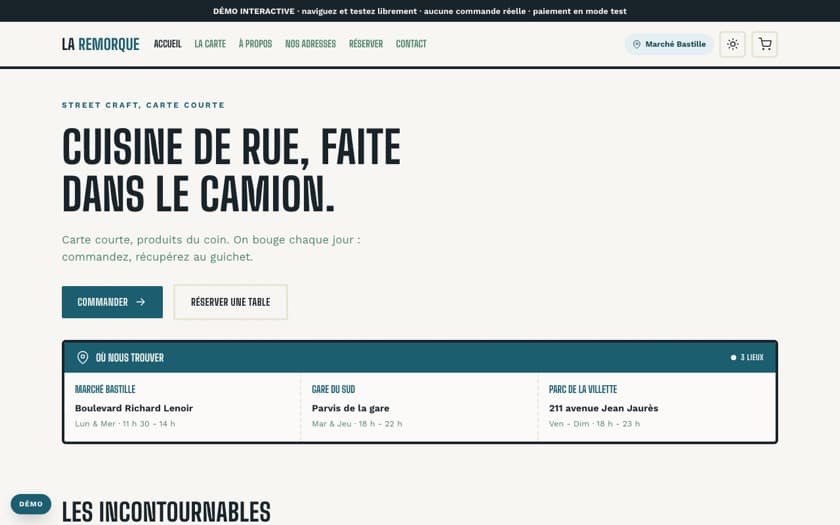 Aperçu complet du template Convoi