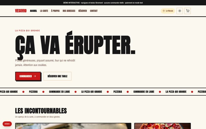 Aperçu complet du template Vesuvio